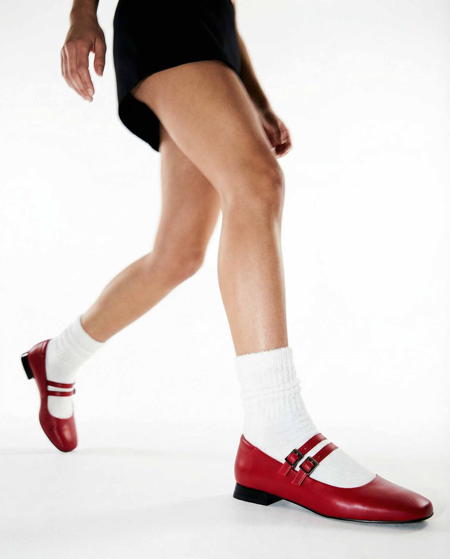 Strawberry Mary Jane Pumps Rote Ballerinas