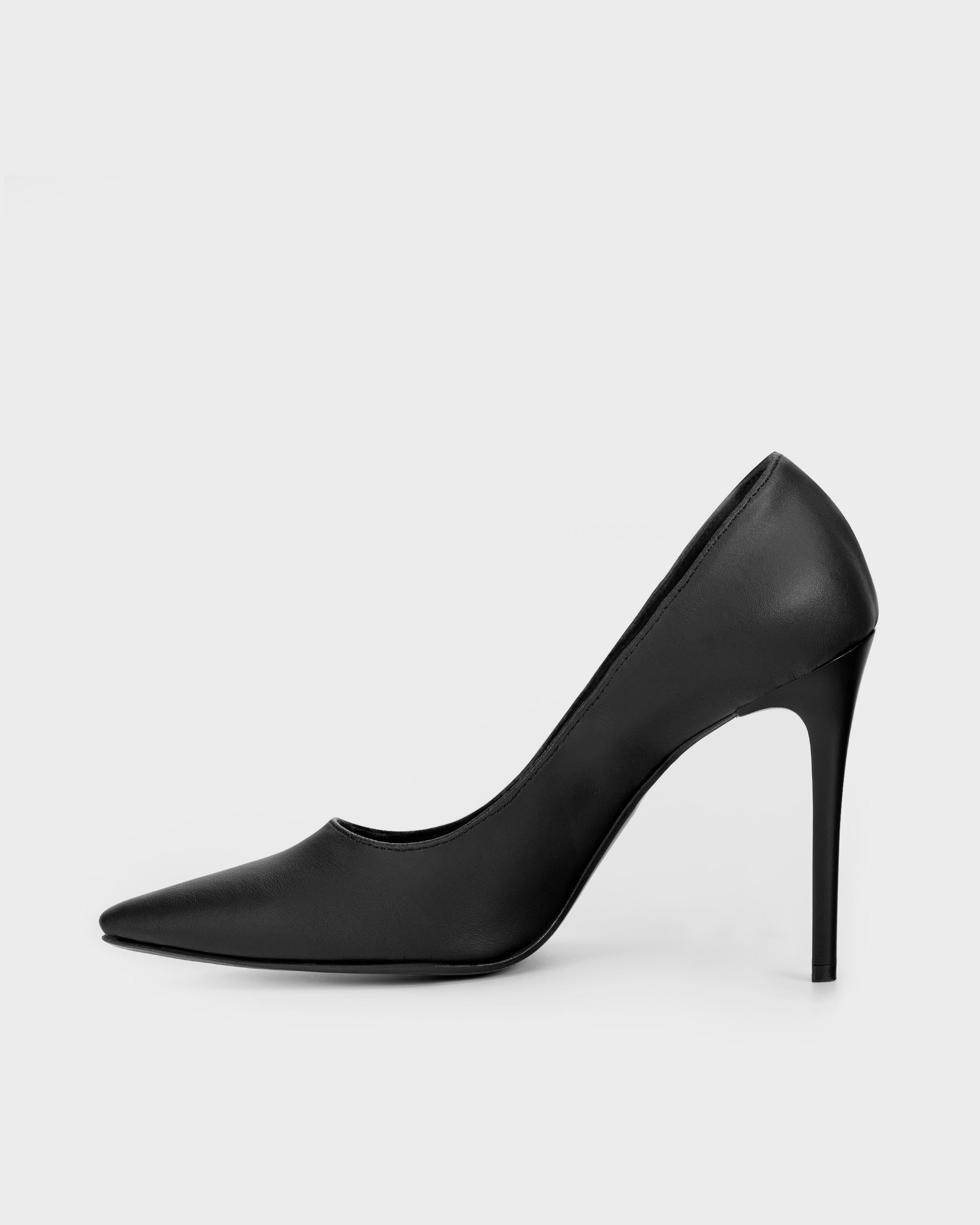 BOHEMA Blacky Chic - black women's stiletto pumps made from cactus plant leather