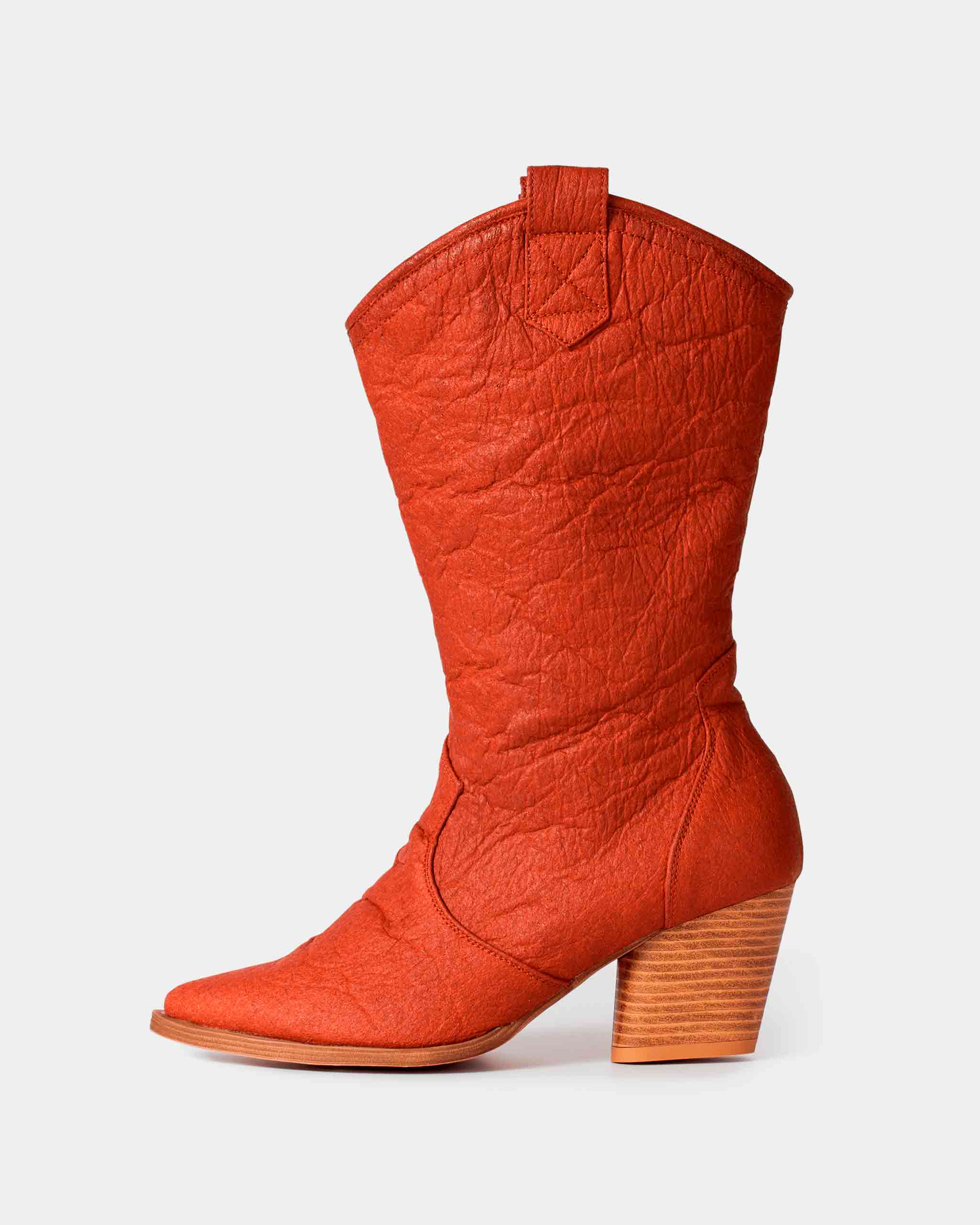 BOHEMA Cowboy - caramel women's cowboy boots made from pineapple plant leather