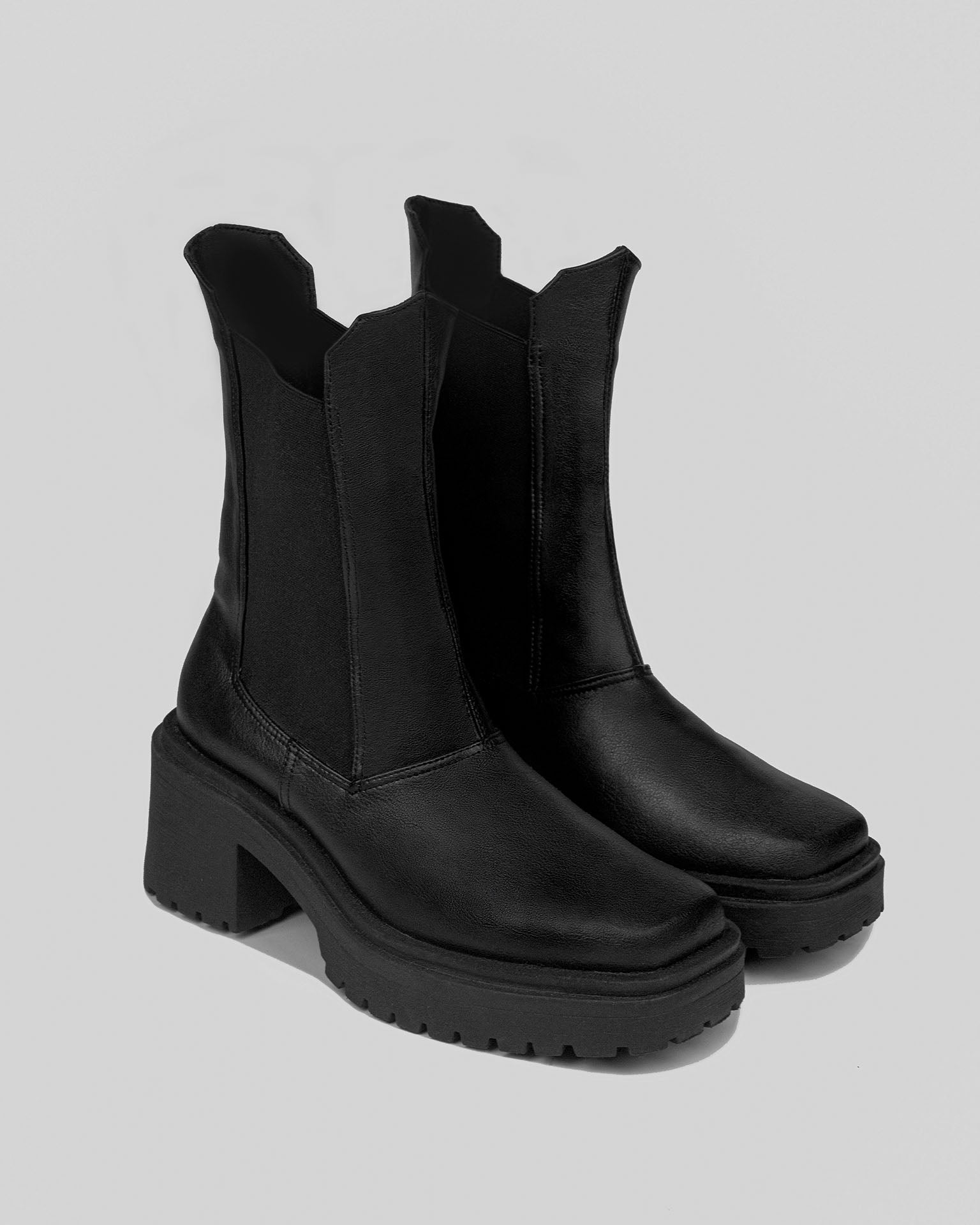 BOHEMA Squared Chelsea Boots in black - pair view of women's chelsea boots