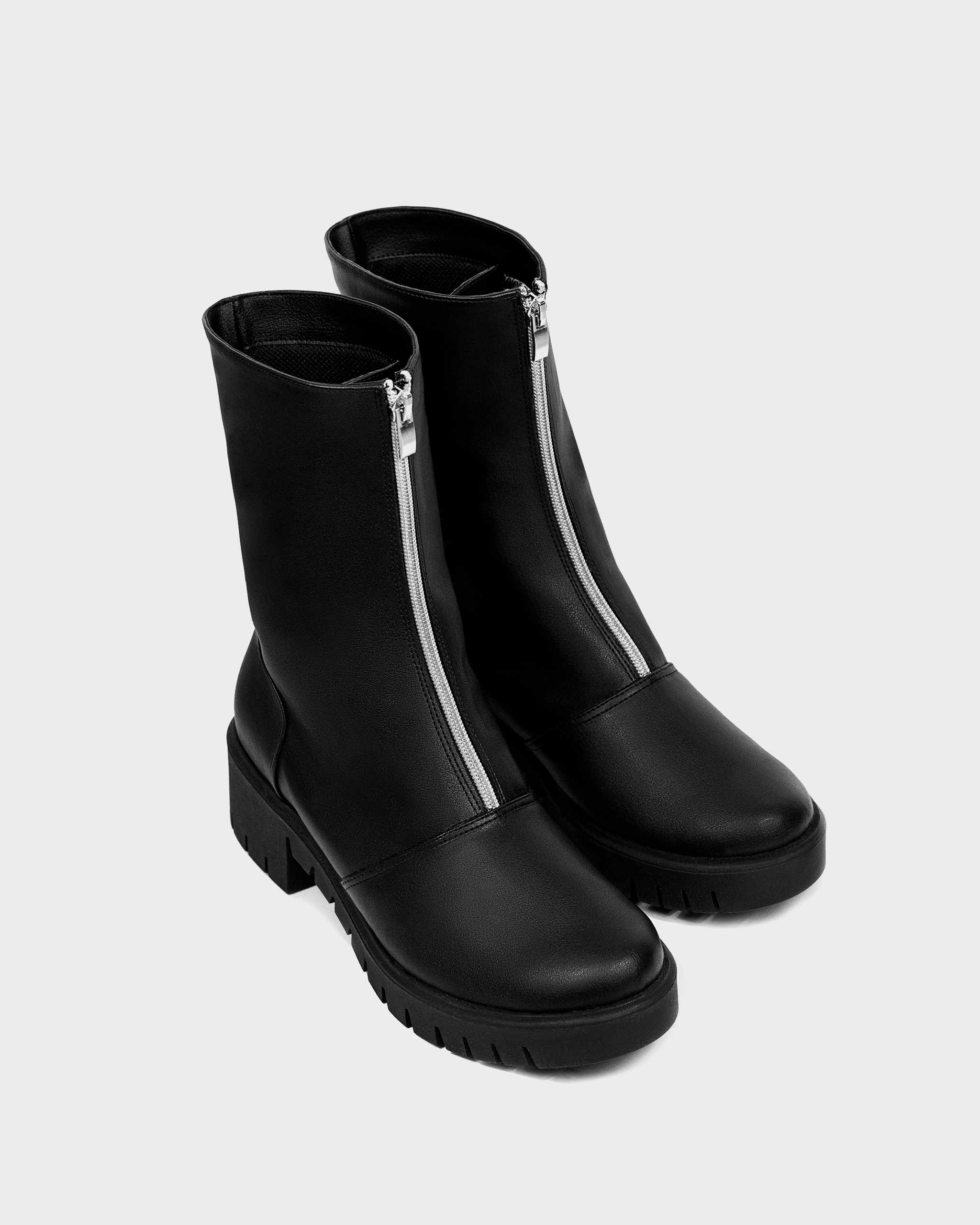 BOHEMA Cyber Boots in black - top view of women's ankle boots