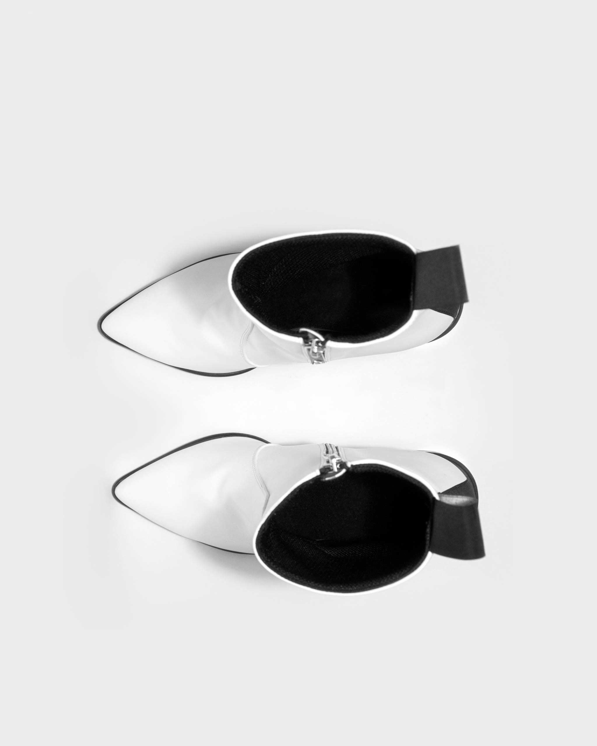 BOHEMA Swan No. 1 in white - top view of women's boots