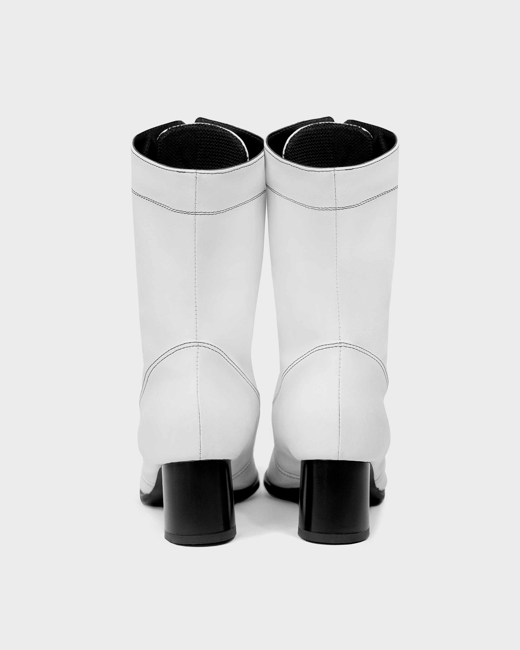 BOHEMA High Boots in white - top view of women's knee-high boots