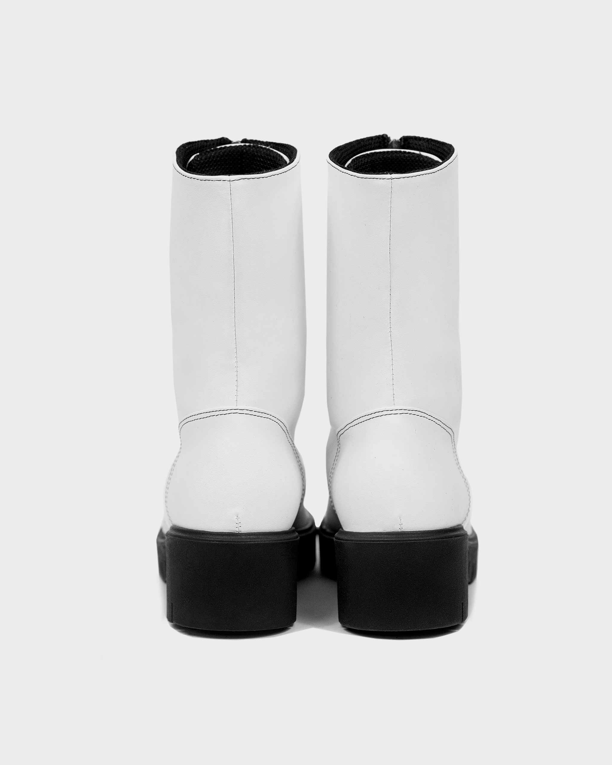 BOHEMA Cyber Boots in white - top view of women's ankle boots