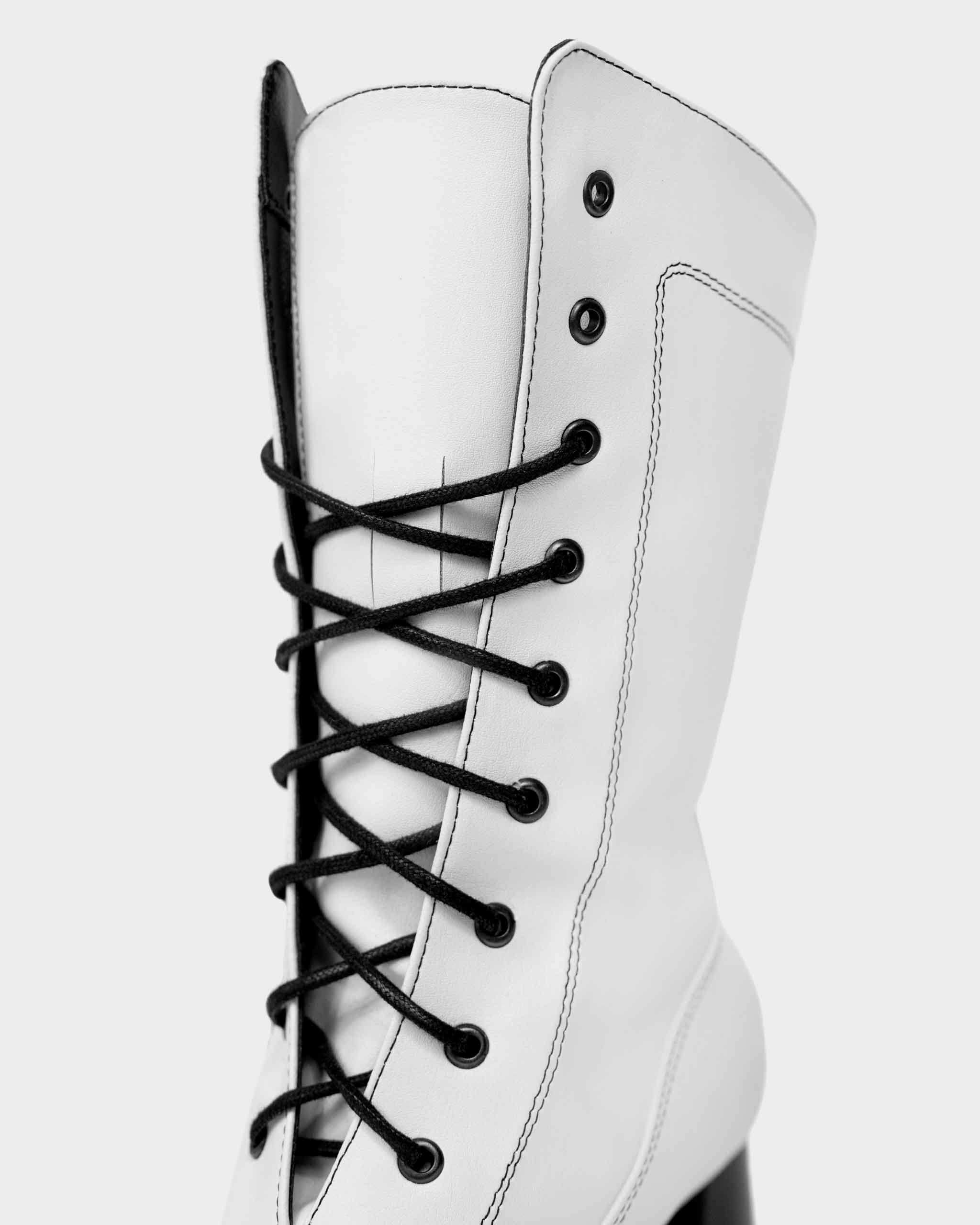 BOHEMA High Boots in white - worn on foot of women's knee-high boots