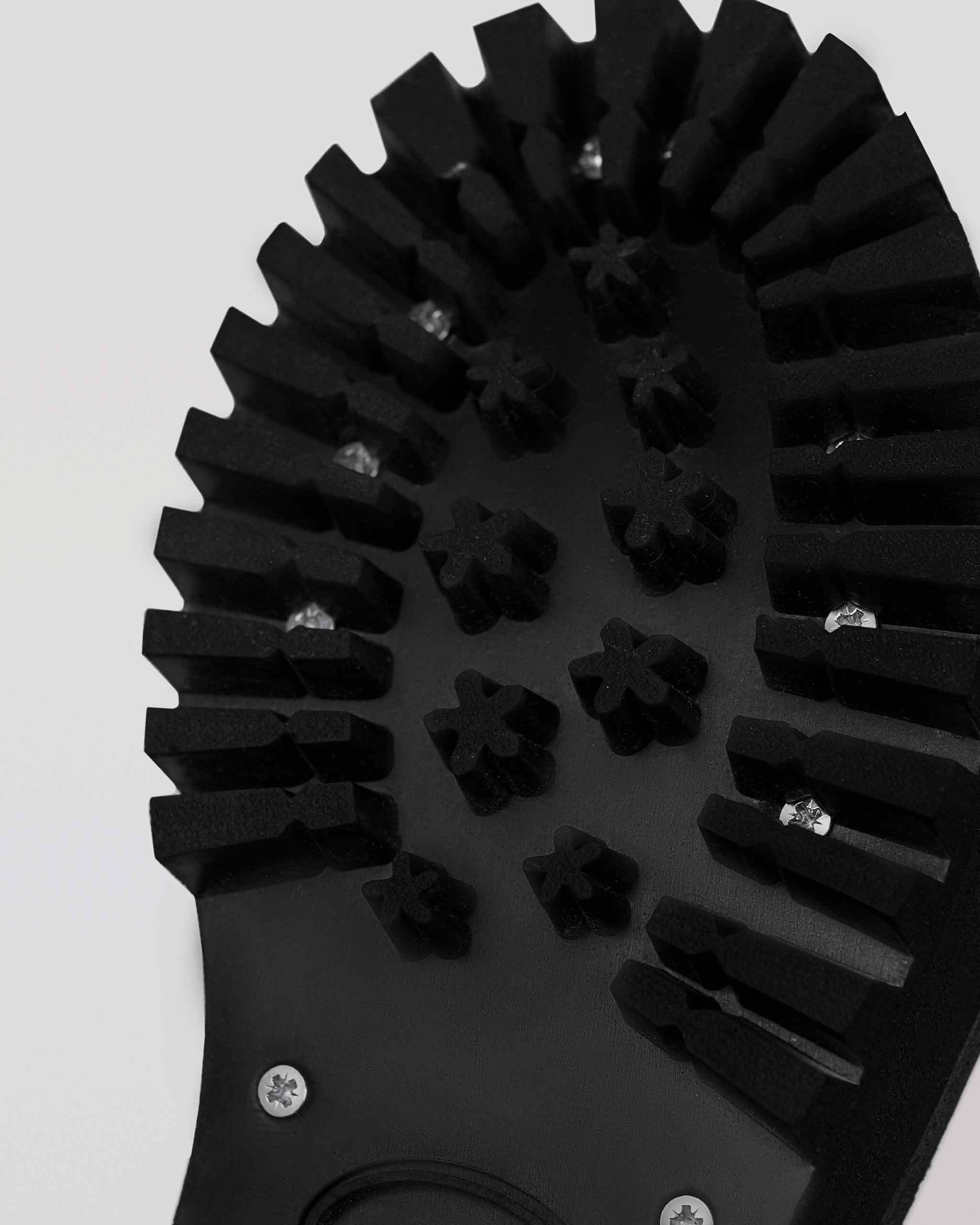 BOHEMA Worker Monster in black - texture close-up of women's lace-up boots