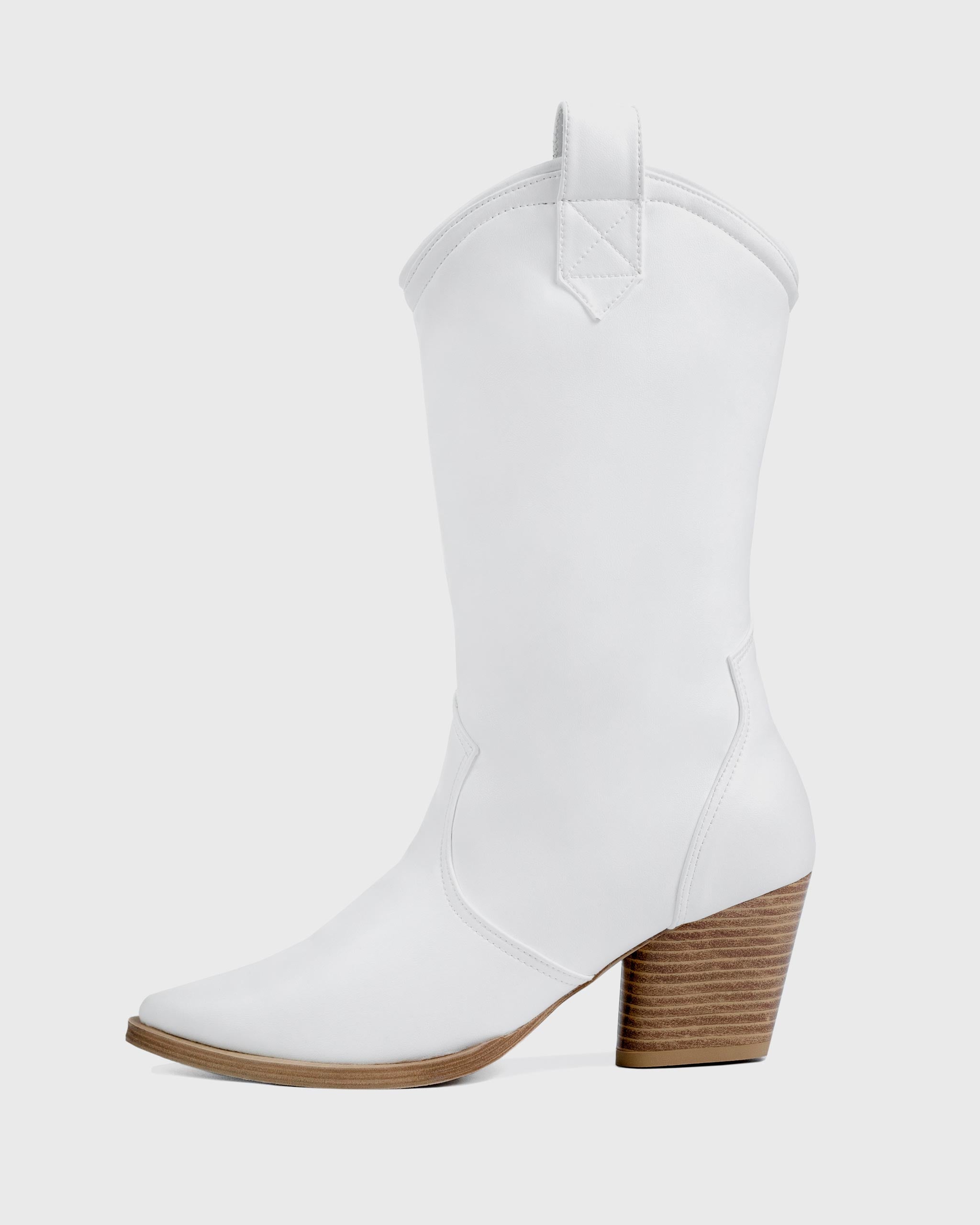 BOHEMA Cowboy - white women's cowboy boots made from cactus plant leather