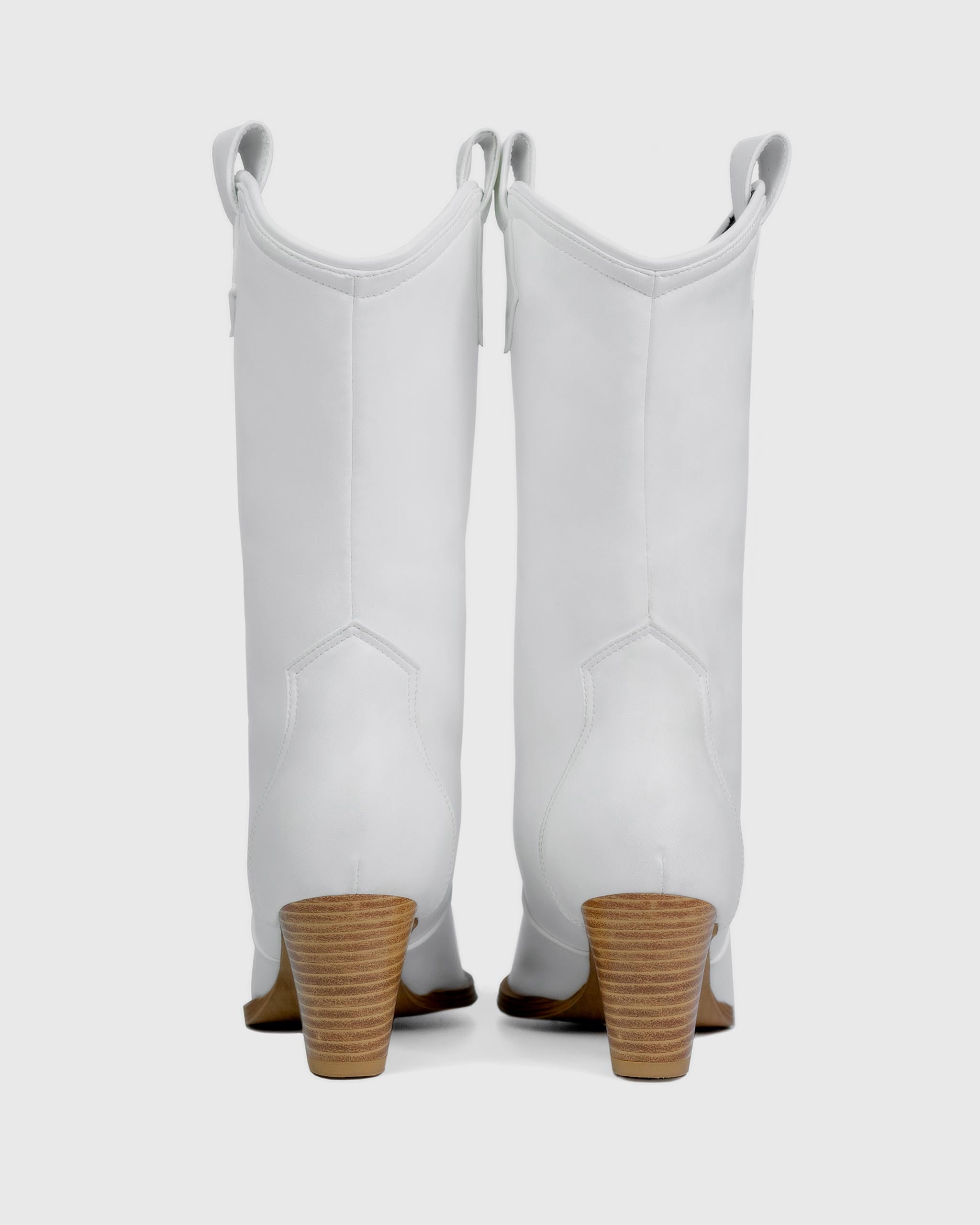 BOHEMA Cowboy in white - top view of women's cowboy boots